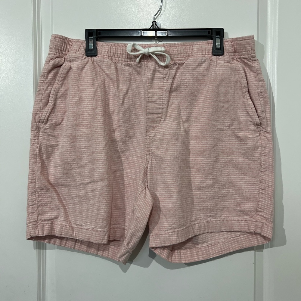 Old Navy Linen Blend Summer Shorts, Pink/White Stripe